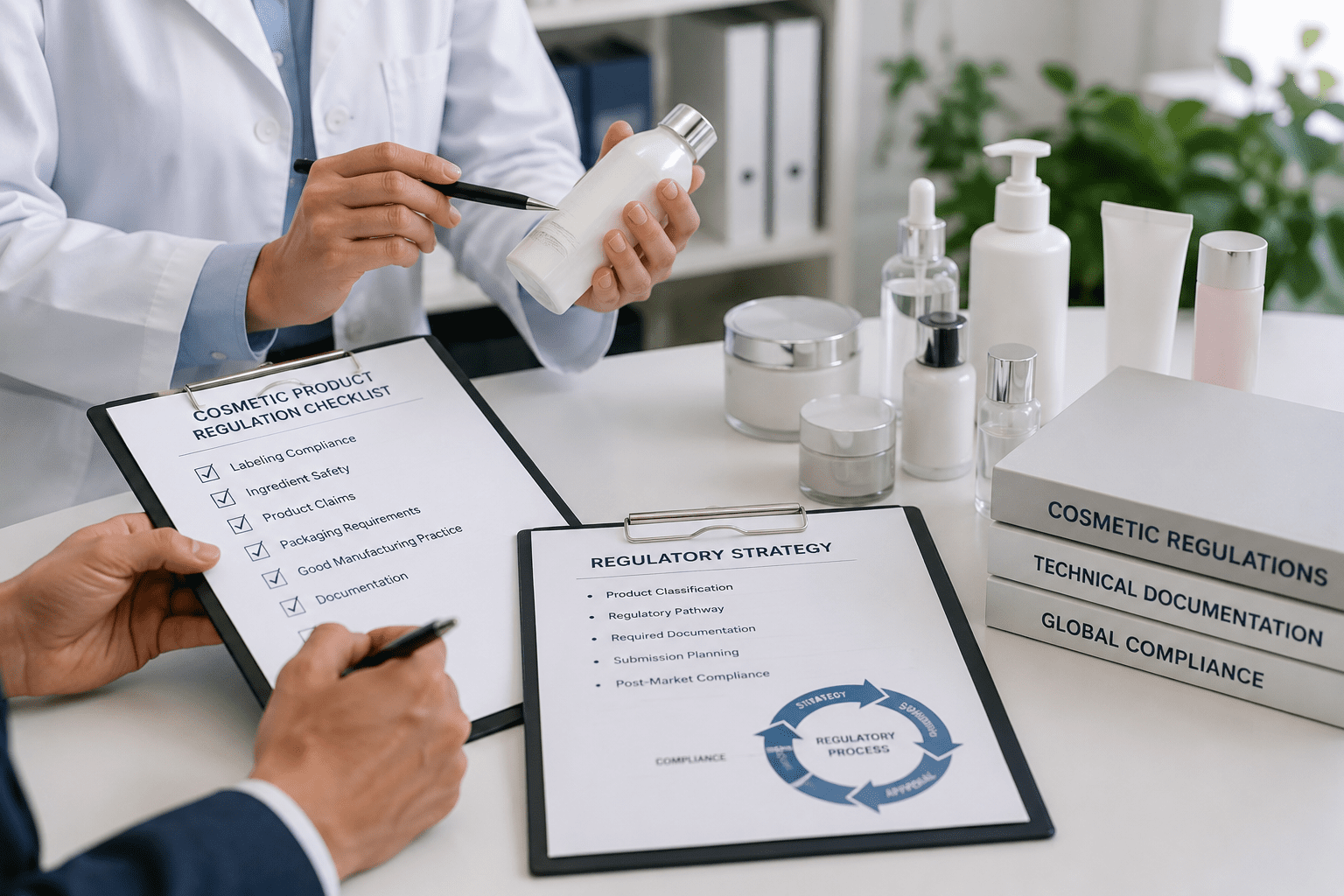 Revisión regulatoria de un cosmético: checklist de rotulado, seguridad de ingredientes, claims y documentación técnica